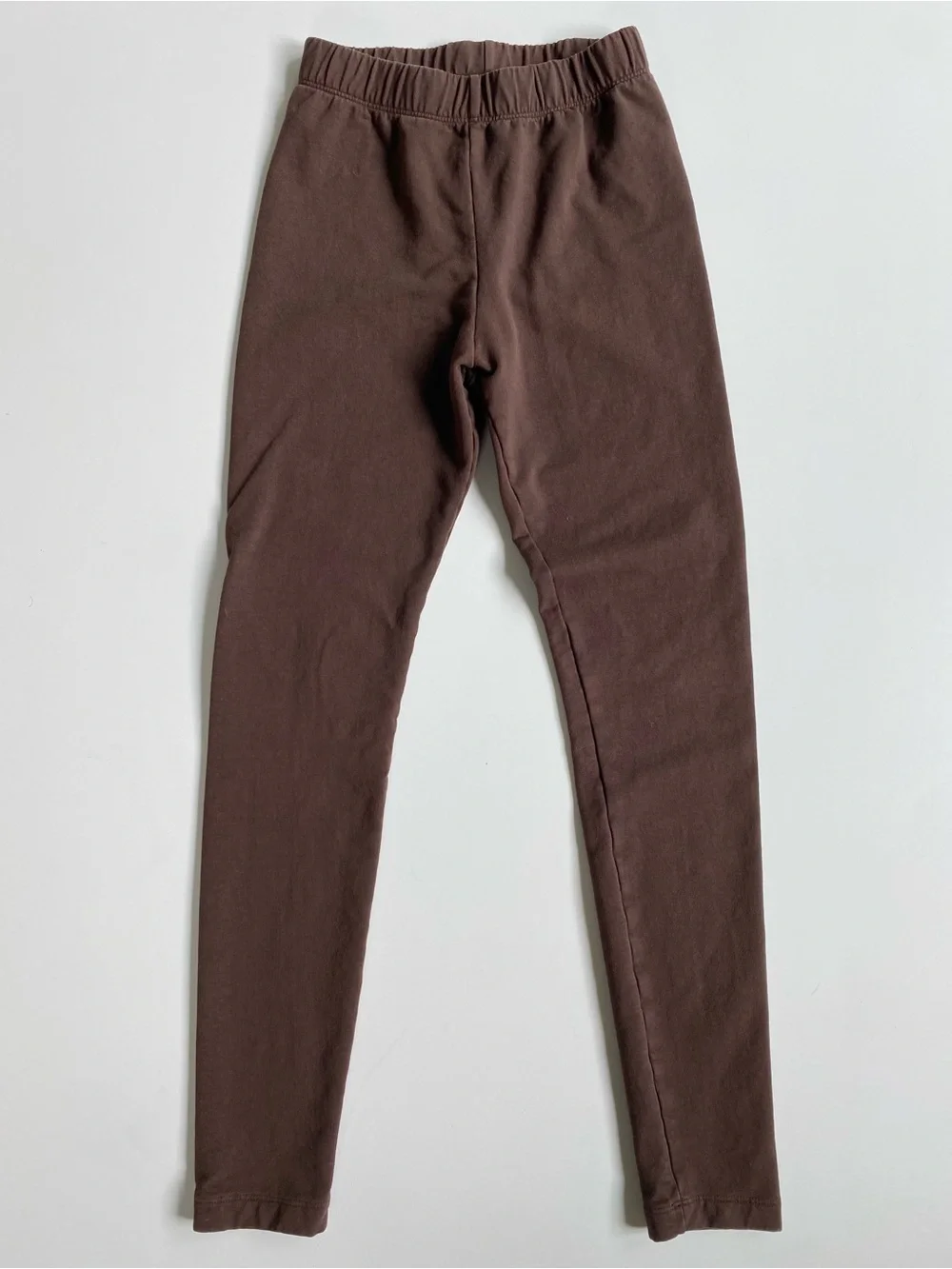 Los Angeles Apparel Brown Cotton-Spandex Fleece Lined Leggings S